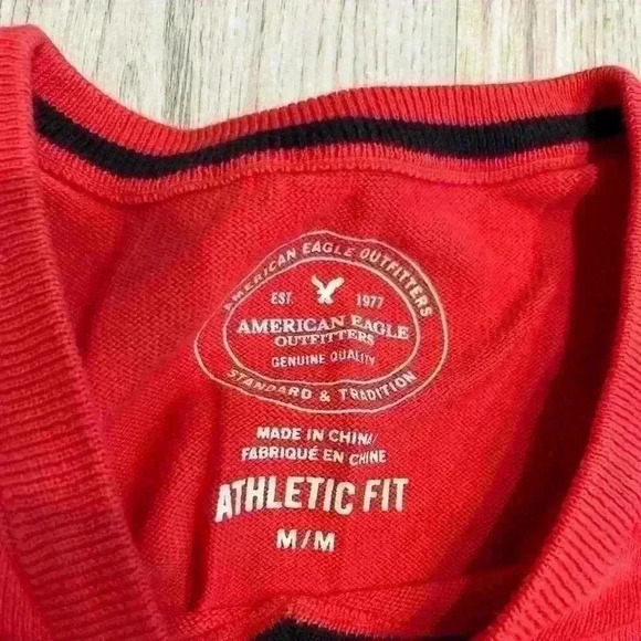 American Eagle Men’s Athletic Fit Sweater Coral Size M - Picture 3 of 7